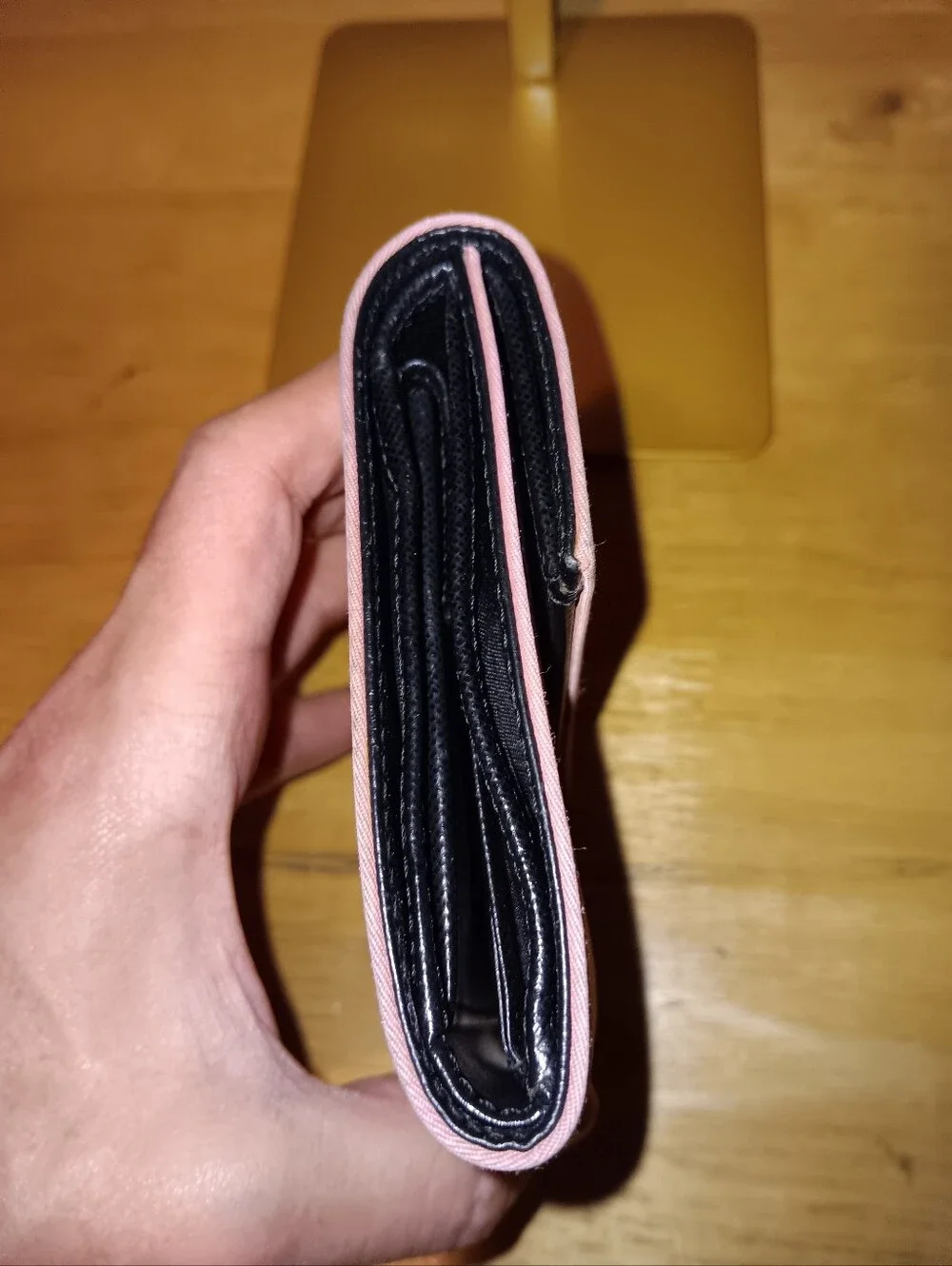 Prada Pink Leather Tessuto Snap Wallet